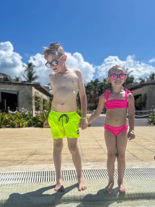 Hi - Viz Neon Pink Girls Bikini Swimsuit - Tuck & Char Co.