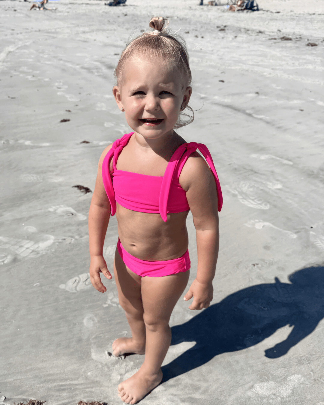 Hi - Viz Neon Pink Girls Bikini Swimsuit - Tuck & Char Co.
