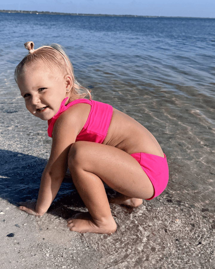 Hi - Viz Neon Pink Girls Bikini Swimsuit - Tuck & Char Co.