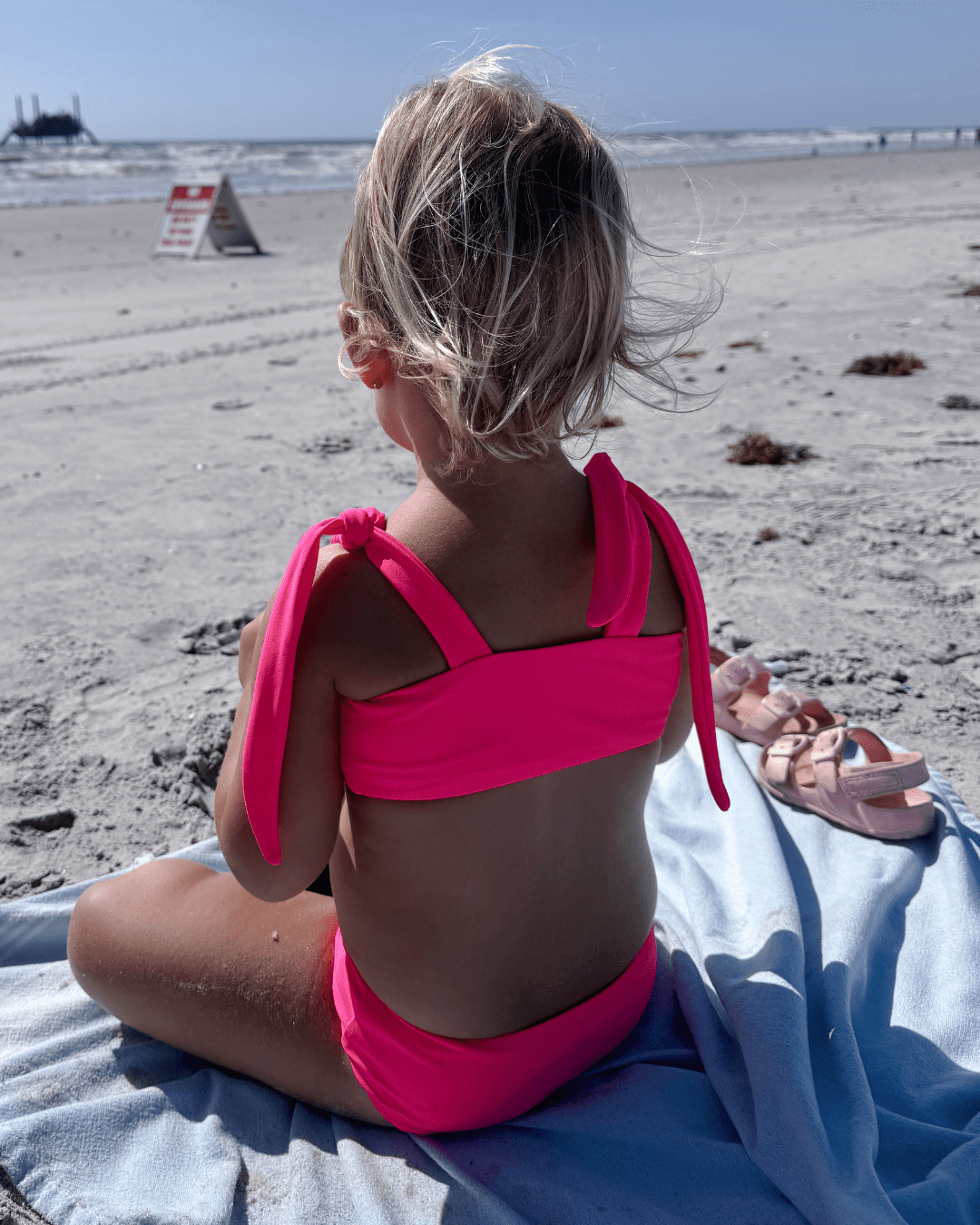 Hi - Viz Neon Pink Girls Bikini Swimsuit - Tuck & Char Co.