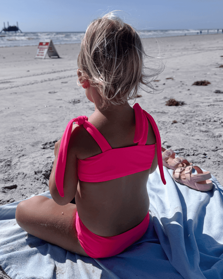Hi - Viz Neon Pink Girls Bikini Swimsuit - Tuck & Char Co.