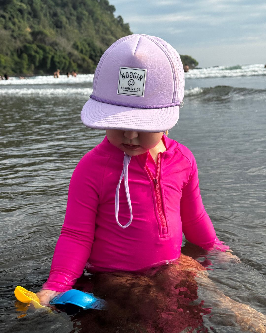 Hi - Viz Neon Pink Girls One Piece Long Sleeve Swimsuit - Tuck & Char Co.