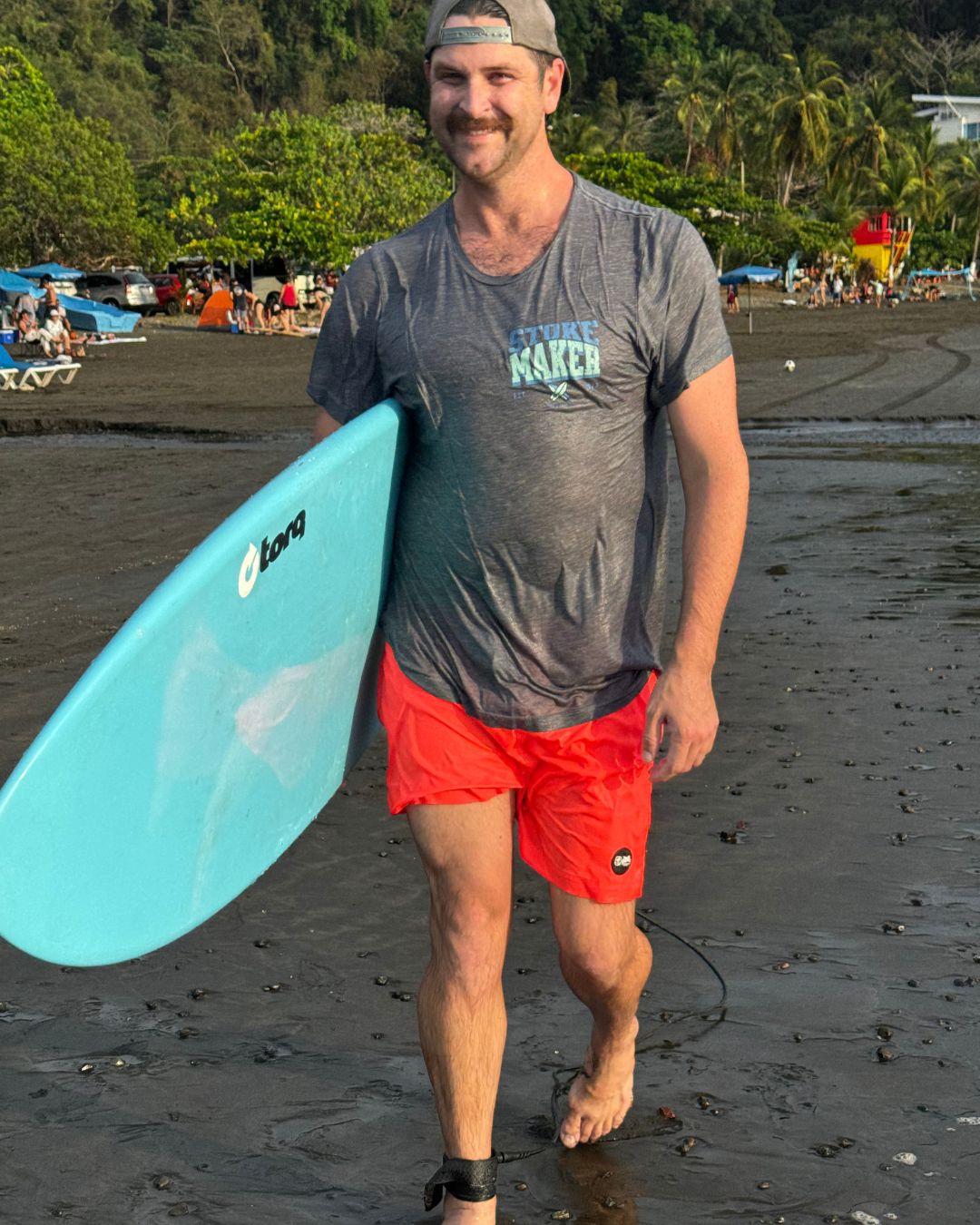 Hi - Viz Neon Salmon Men's Hybrid Boardshort - Tuck & Char Co.