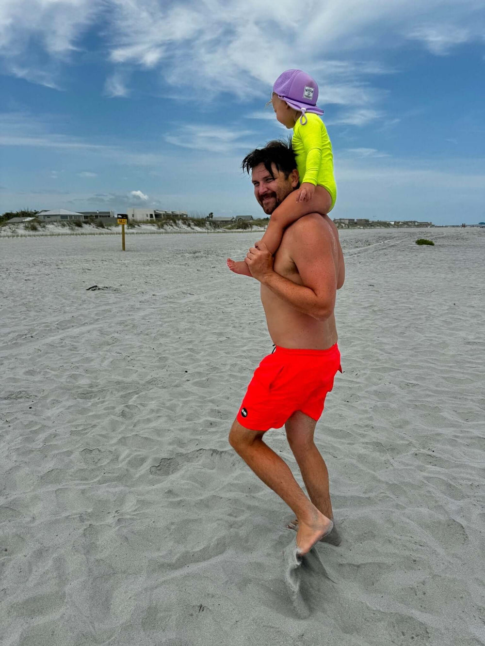 Hi - Viz Neon Salmon Men's Hybrid Boardshort - Tuck & Char Co.