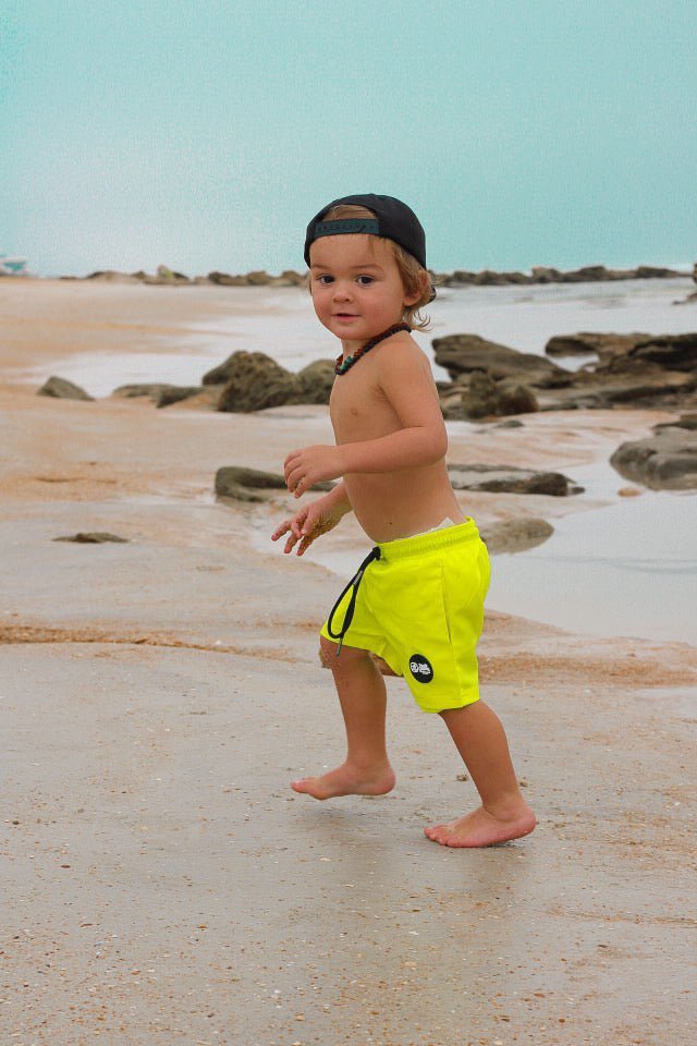 Hi - Viz Neon Yellow Boys Hybrid Boardshorts - Tuck & Char Co.