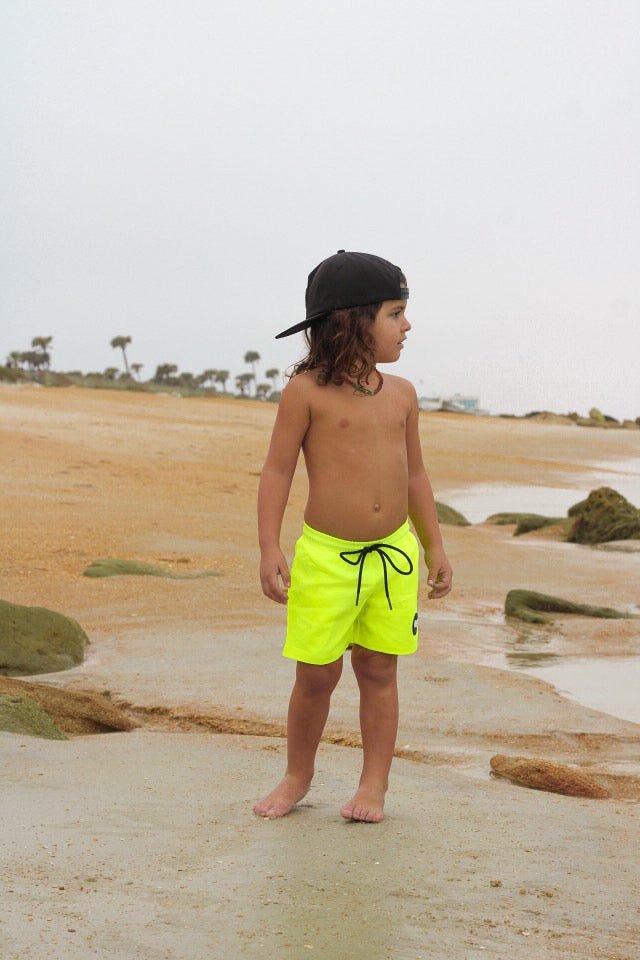 Hi - Viz Neon Yellow Boys Hybrid Boardshorts - Tuck & Char Co.