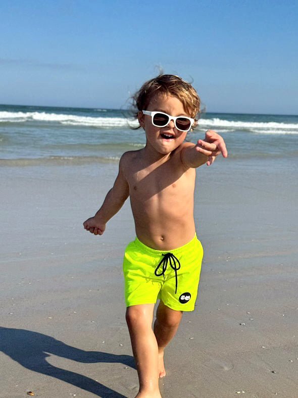 Hi - Viz Neon Yellow Boys Hybrid Boardshorts - Tuck & Char Co.
