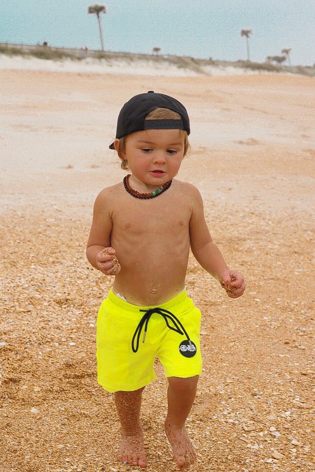 Hi - Viz Neon Yellow Boys Hybrid Boardshorts - Tuck & Char Co.