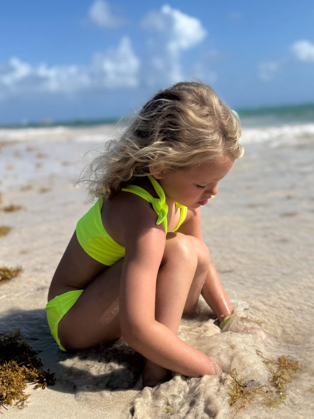 Hi - Viz Neon Yellow Girls Bikini Swimsuit - Tuck & Char Co.