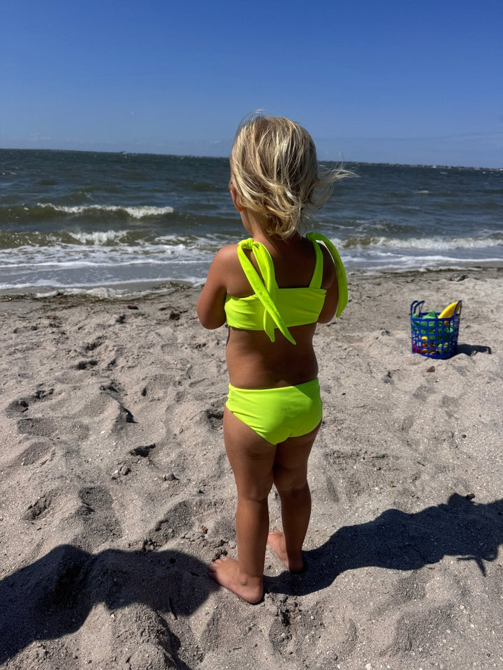 Hi - Viz Neon Yellow Girls Bikini Swimsuit - Tuck & Char Co.