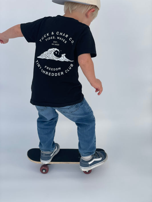 Tiny Shredder Club T-Shirt- Black - Tuck & Char Co. 