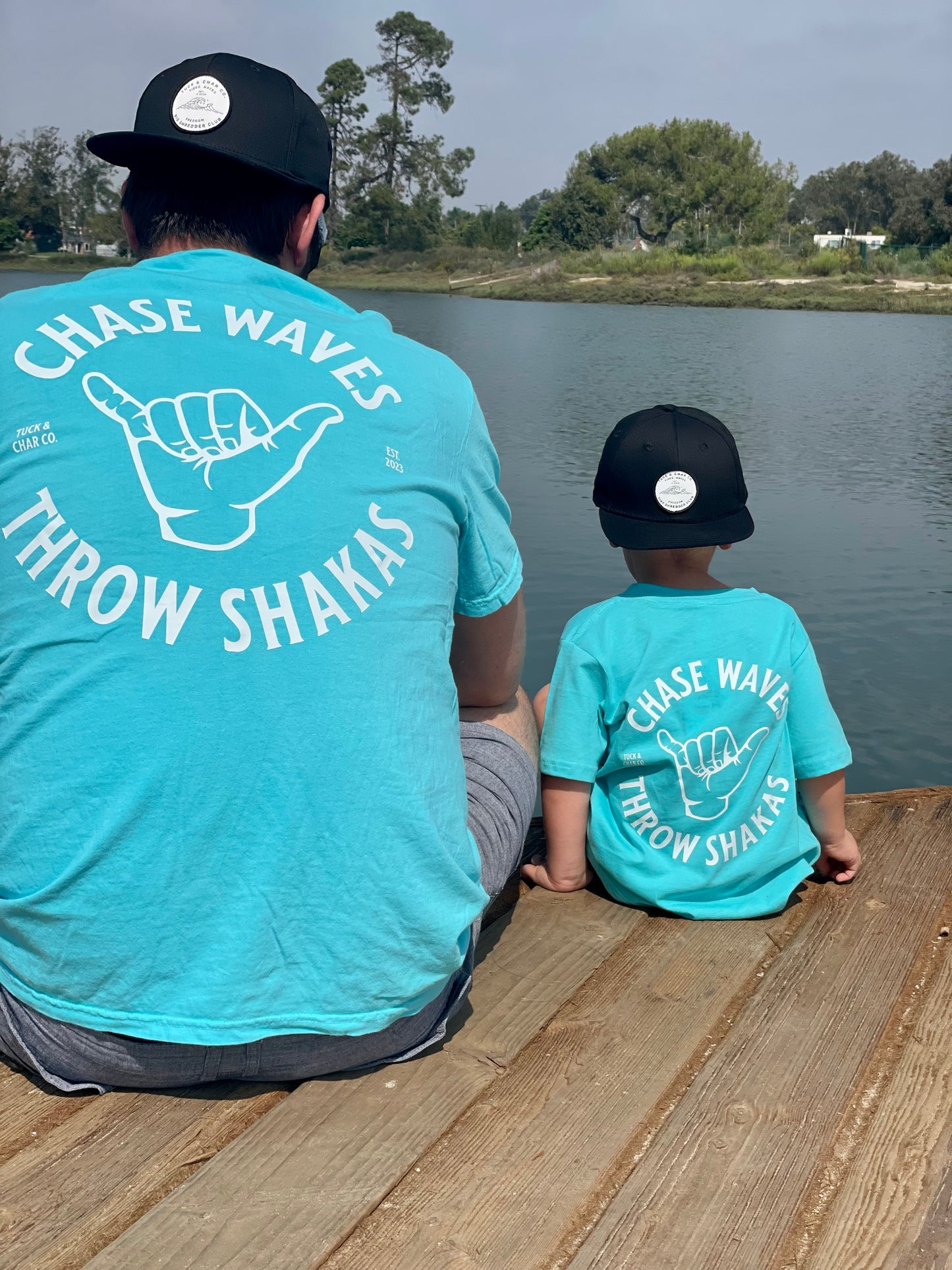 Chase Waves Throw Shakas Tee - Tuck & Char Co. 