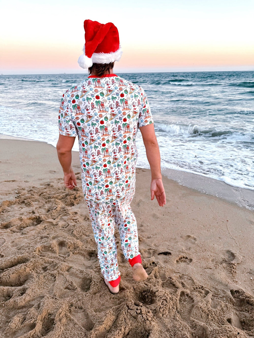 Jolly Waves Bamboo Mens Pajama Set - Joggers + Short Sleeve Top - Tuck & Char Co.