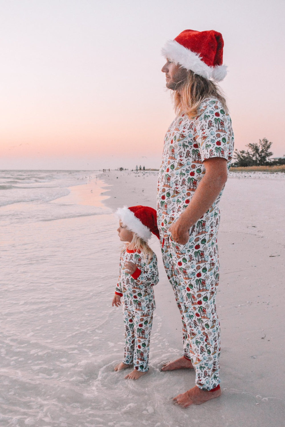 Jolly Waves Bamboo Mens Pajama Set - Joggers + Short Sleeve Top - Tuck & Char Co.