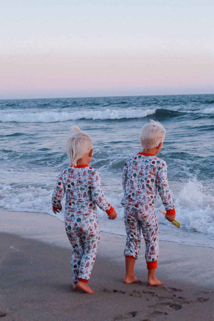 Jolly Waves Bamboo Toddler Two - Piece Pajama Set - Tuck & Char Co.