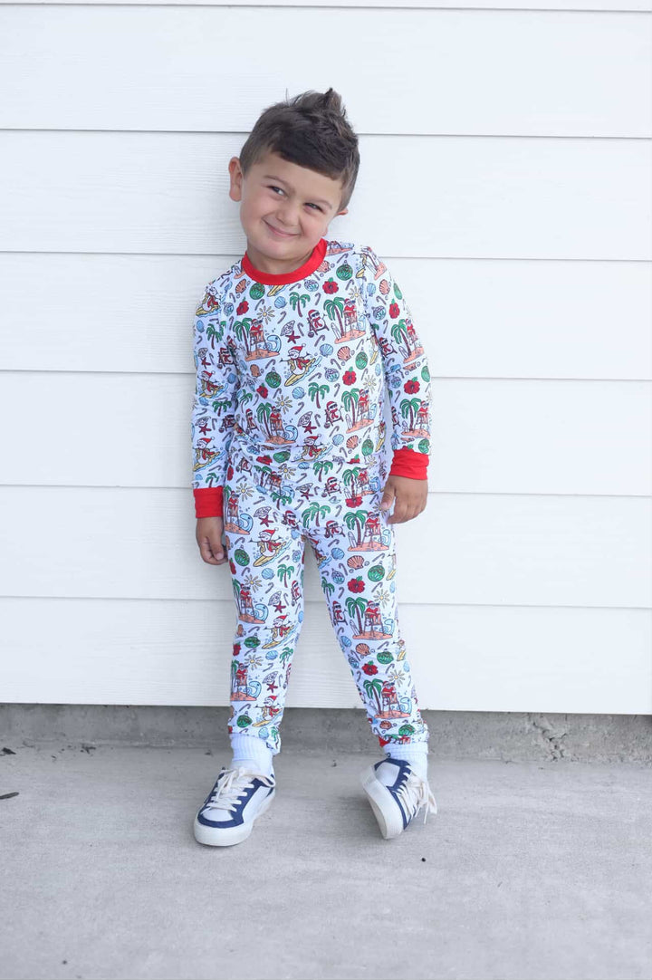 Jolly Waves Bamboo Toddler Two - Piece Pajama Set - Tuck & Char Co.