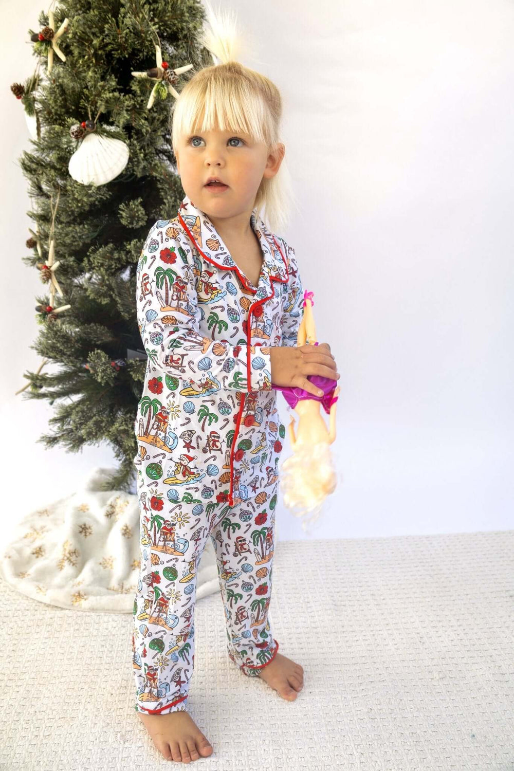 Jolly Waves Unisex Bamboo Long Sleeve Button - Up Pajama Set - Tuck & Char Co.
