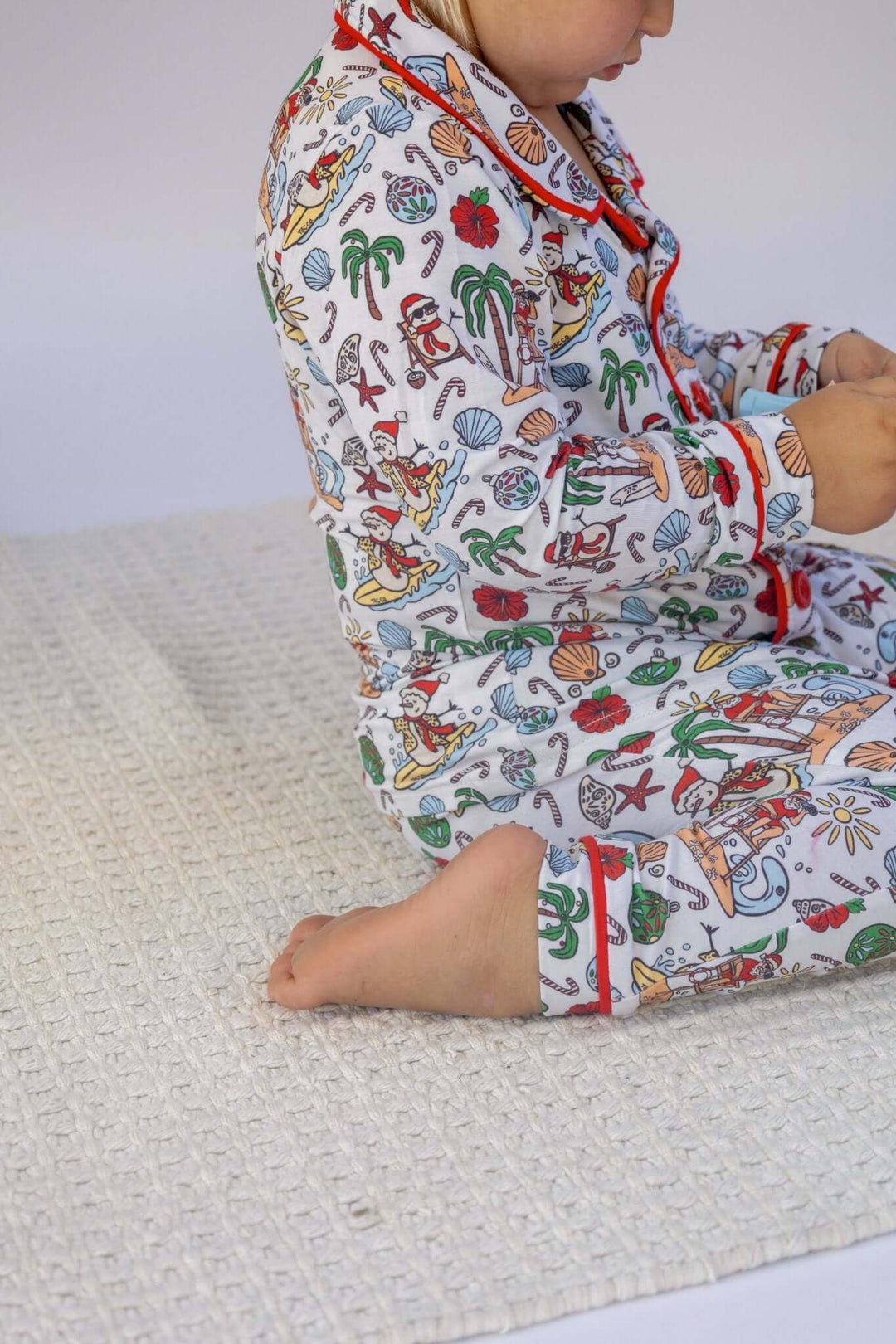 Jolly Waves Unisex Bamboo Long Sleeve Button - Up Pajama Set - Tuck & Char Co.