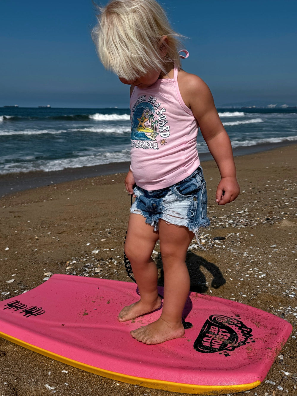 Life's Better on a Board Girls Halter Top - Pink - Tuck & Char Co.
