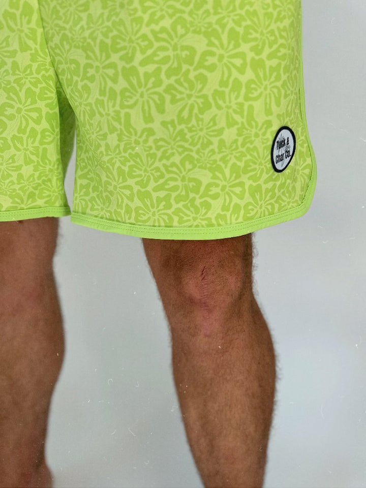 Mens Hawaiian Lime Boardies - Tuck & Char Co.