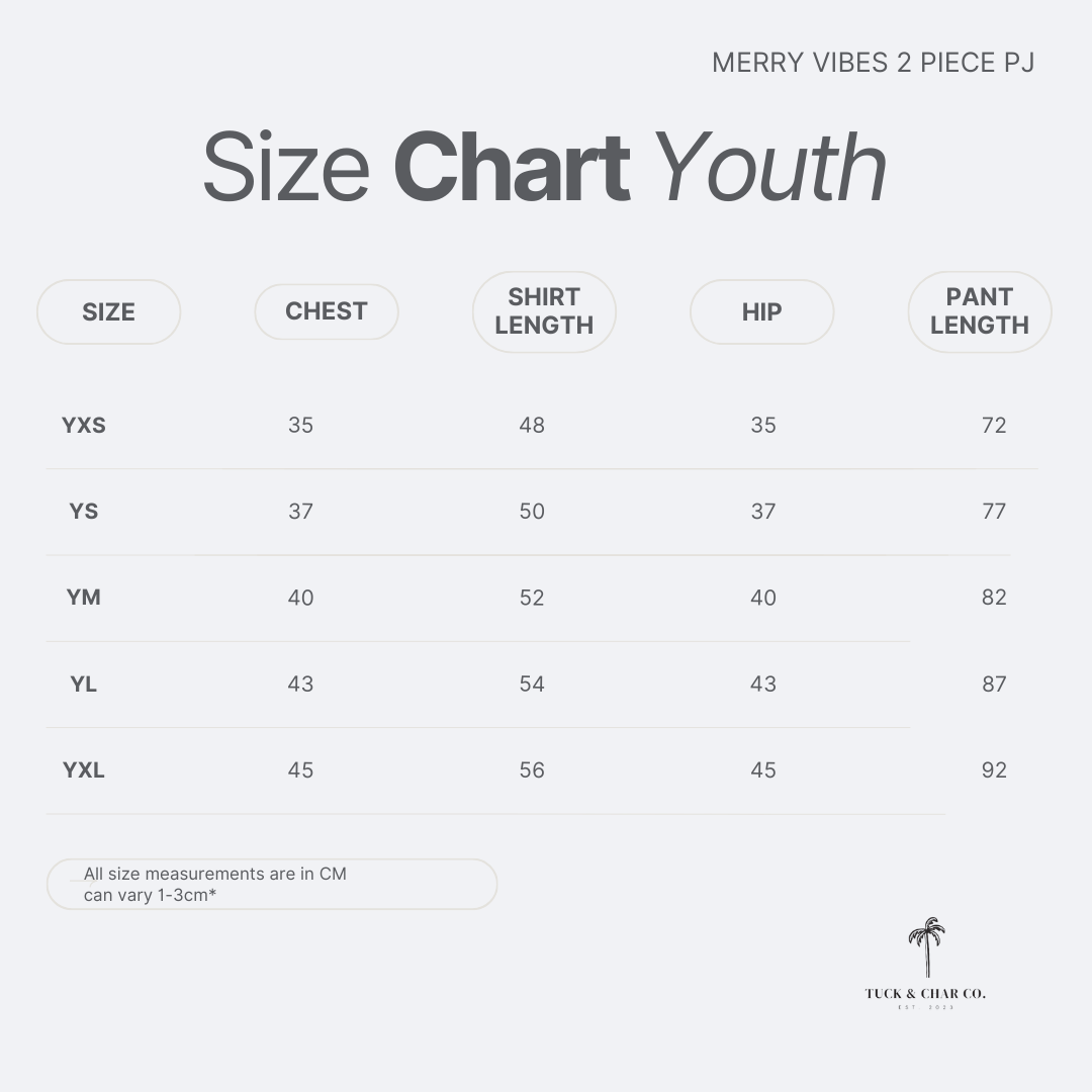 Merry Vibes Bamboo PJ Two Piece Jogger Youth - Tuck & Char Co.