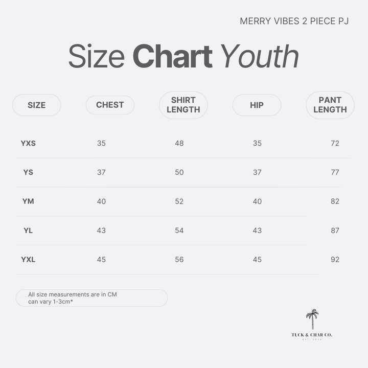 Merry Vibes Bamboo PJ Two Piece Jogger Youth - Tuck & Char Co.