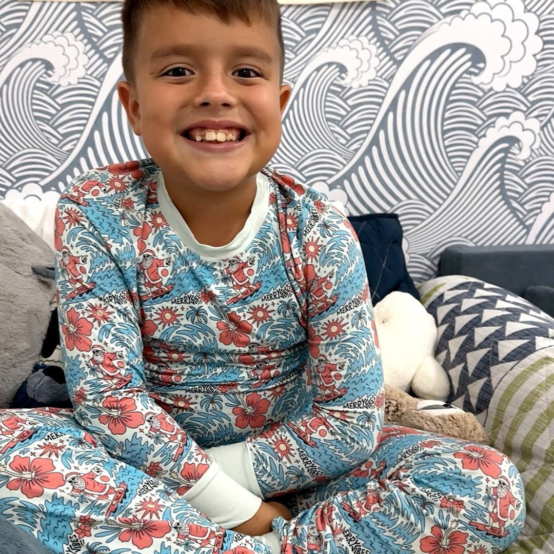 Merry Vibes Bamboo PJ Two Piece Jogger Youth - Tuck & Char Co.