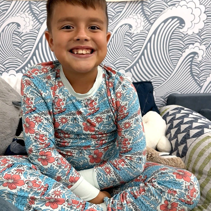 Merry Vibes Bamboo PJ Two Piece Jogger Youth - Tuck & Char Co.