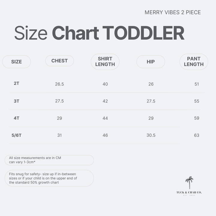 Merry Vibes Bamboo Toddler Two - Piece Pajama Set - Tuck & Char Co.