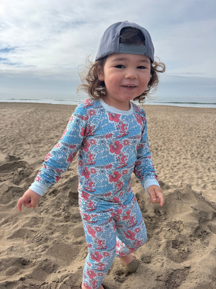 Merry Vibes Bamboo Toddler Two - Piece Pajama Set - Tuck & Char Co.
