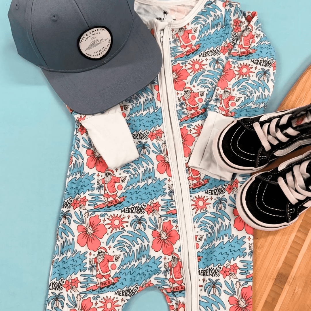 Merry Vibes Bamboo Zippy Pajama - Tuck & Char Co.