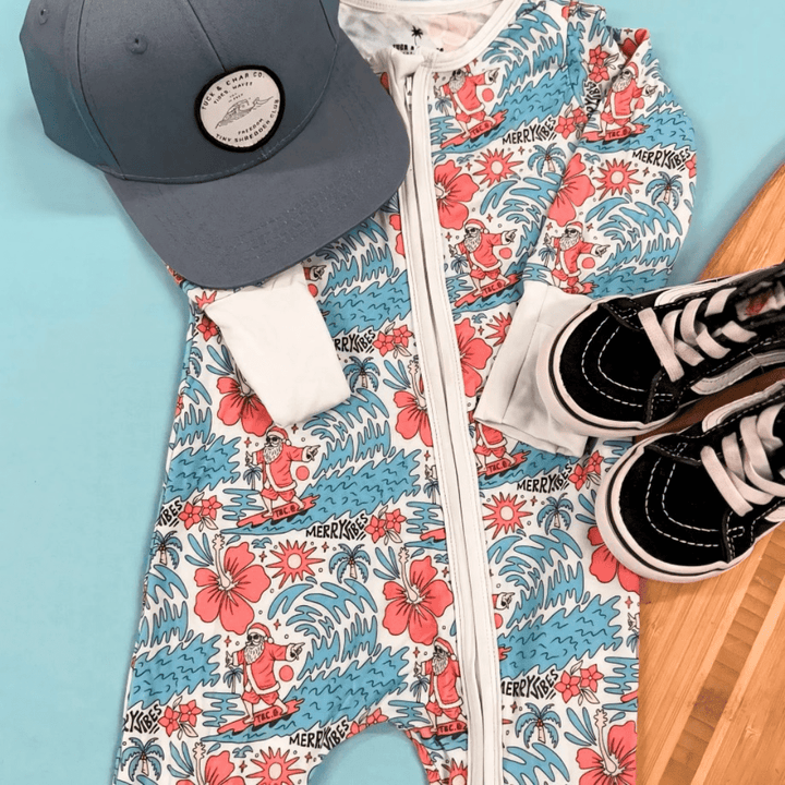 Merry Vibes Bamboo Zippy Pajama - Tuck & Char Co.