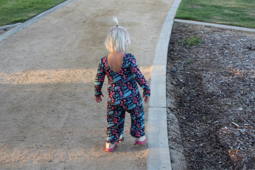 Merry Vibes Girls Wide Leg Romper - Tuck & Char Co.