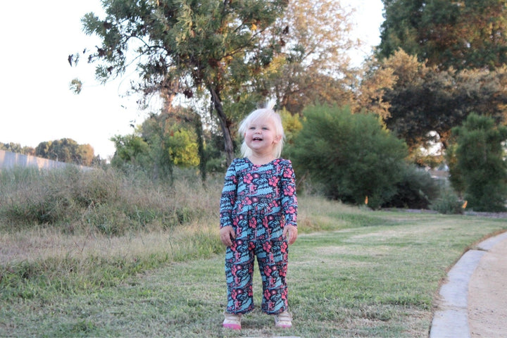 Merry Vibes Girls Wide Leg Romper - Tuck & Char Co.