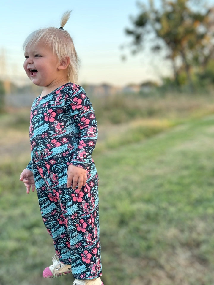 Merry Vibes Girls Wide Leg Romper - Tuck & Char Co.