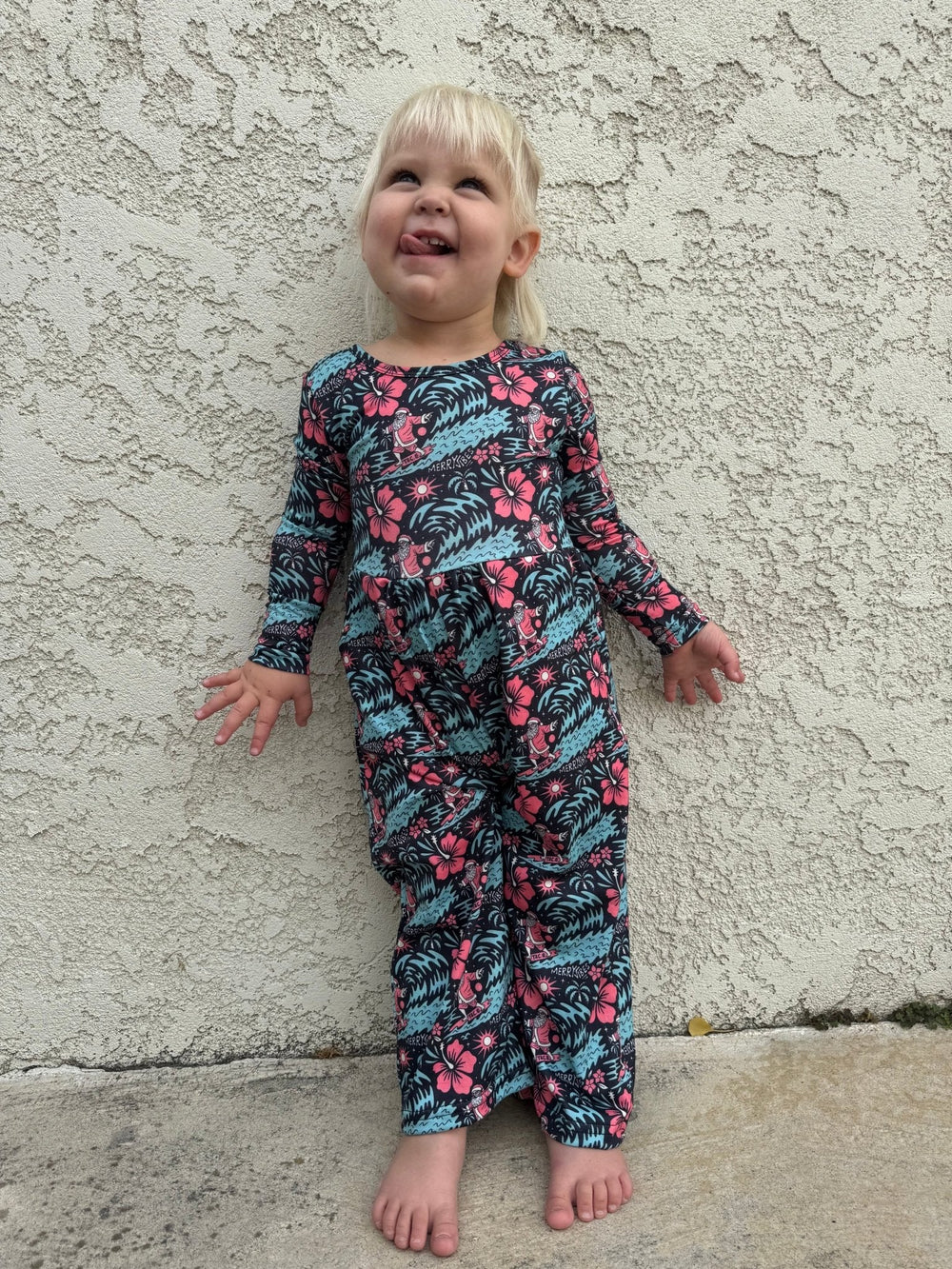 Merry Vibes Girls Wide Leg Romper - Tuck & Char Co.