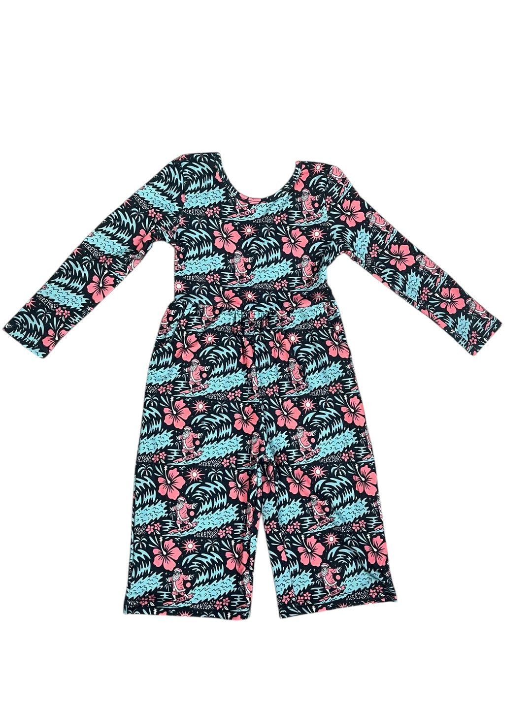 Merry Vibes Girls Wide Leg Romper - Tuck & Char Co.