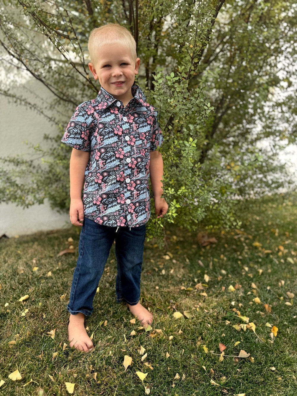 Merry Vibes Hawaiian Shirt Kids - Tuck & Char Co.