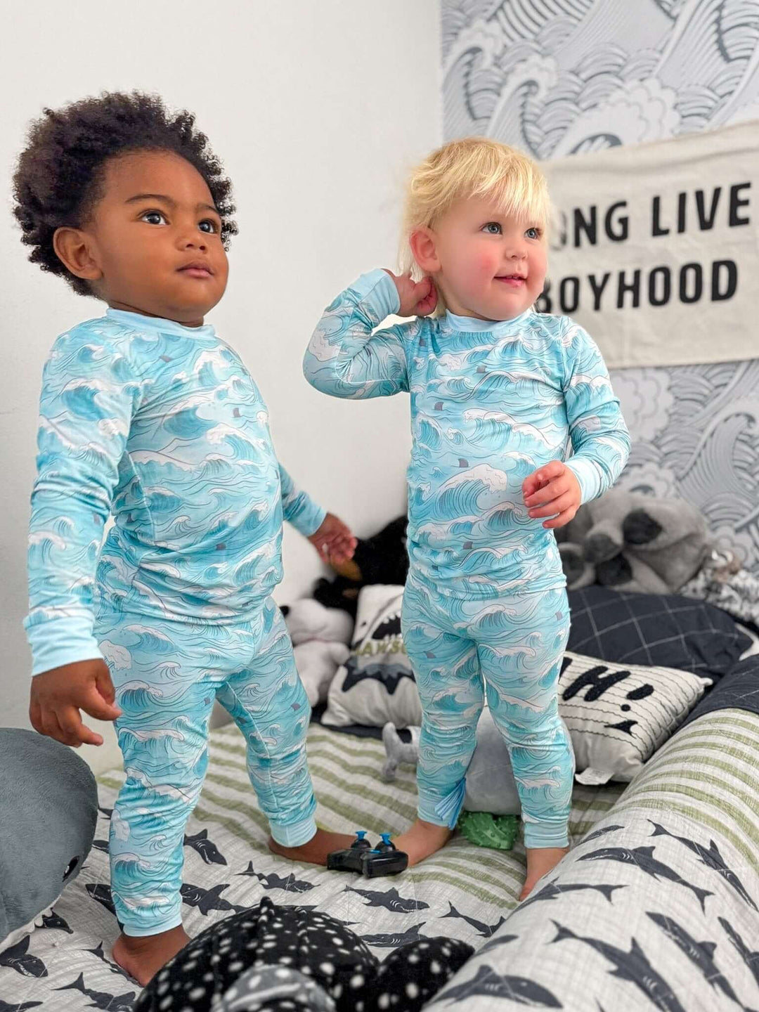 Ocean Dreamers Bamboo Pajamas - Two Piece - Tuck & Char Co.
