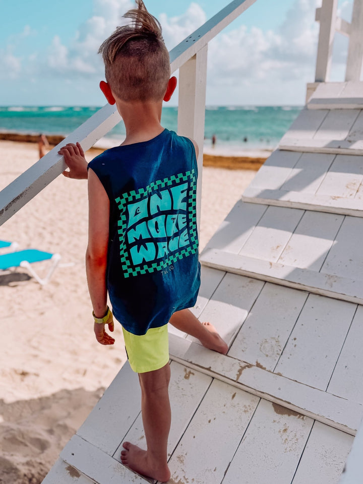 One More Wave Denim Navy Tank Top - Tuck & Char Co.