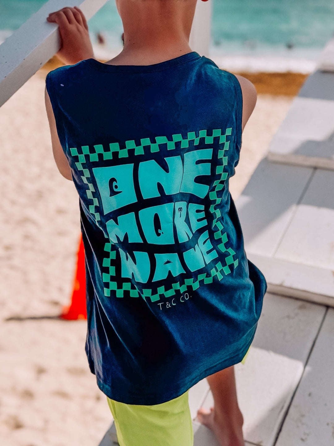 One More Wave Denim Navy Tank Top - Tuck & Char Co.