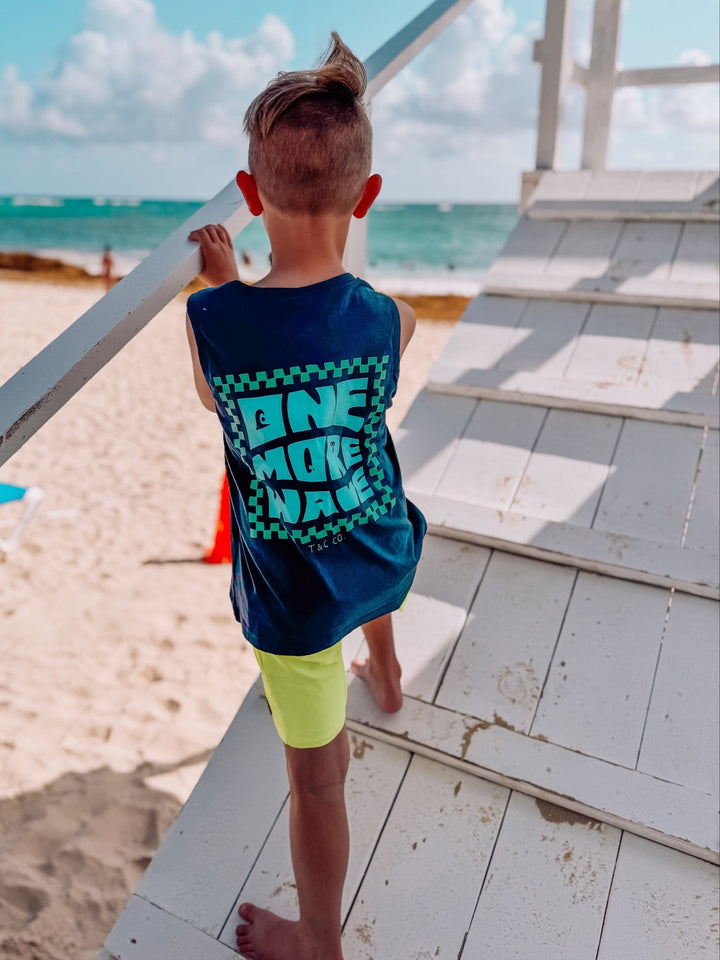 One More Wave Denim Navy Tank Top - Tuck & Char Co.