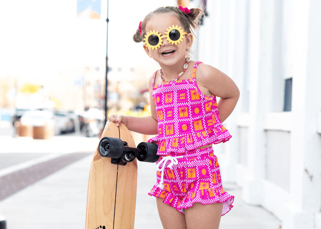 Palms & Frills Girls Two Piece Set - Tuck & Char Co.