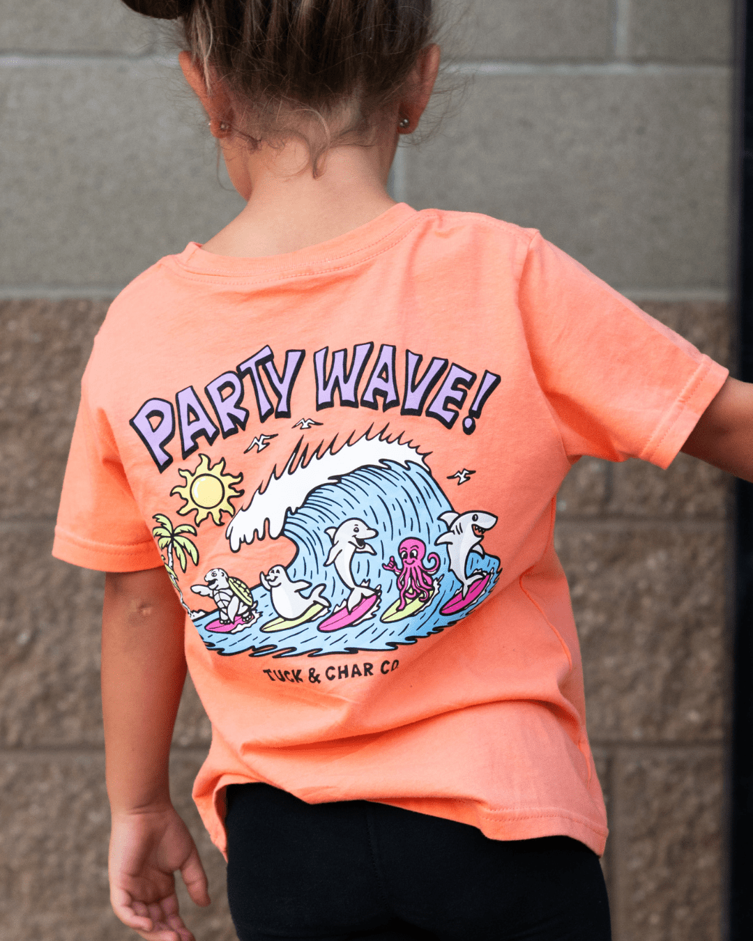 Party Wave T-Shirt - Orange - Tuck & Char Co.