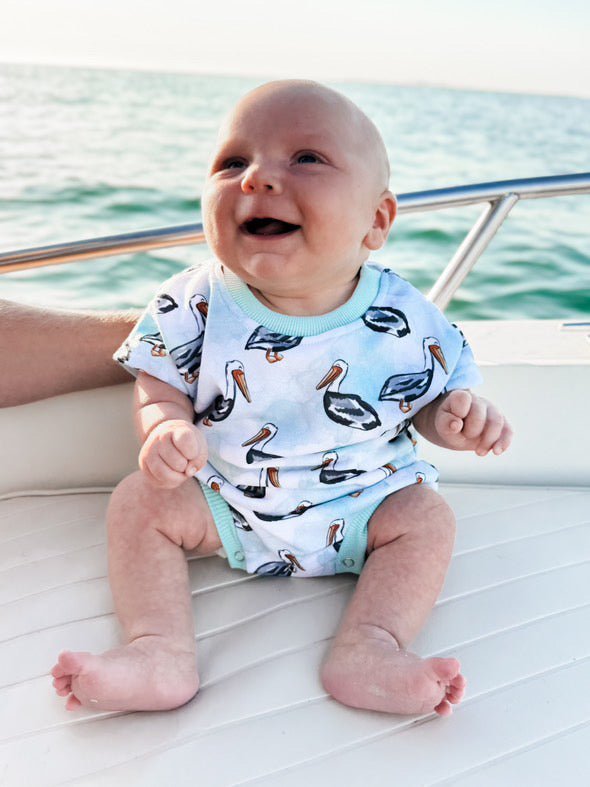 Pelican Blue Romper - Tuck & Char Co.