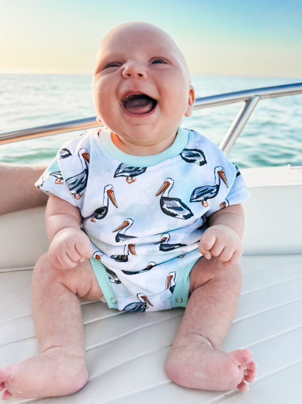 Pelican Blue Romper - Tuck & Char Co.