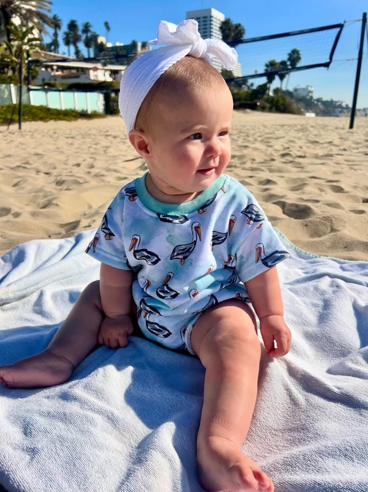Pelican Blue Romper - Tuck & Char Co.