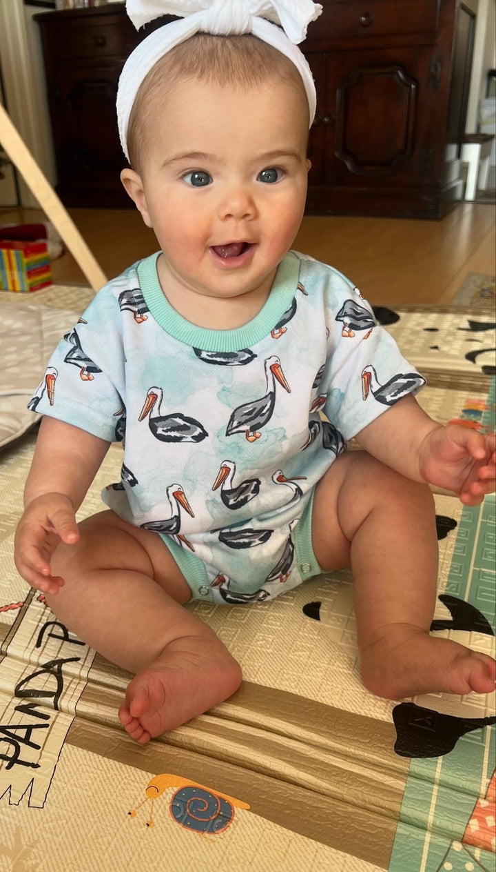 Pelican Blue Romper - Tuck & Char Co.