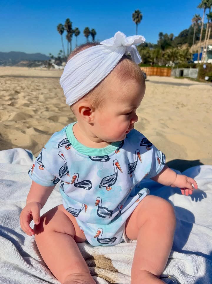 Pelican Blue Romper - Tuck & Char Co.