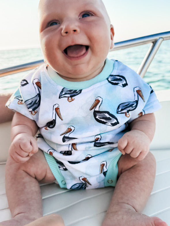Pelican Blue Romper - Tuck & Char Co.